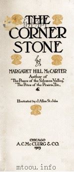THE CORNER STONE 1919 PDF电子版封面