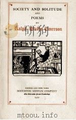 SOCIETY AND SOLITUDE AND POEMS（1921 PDF版）
