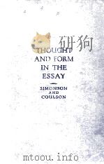 THOUGHT AND FORM IN THE ESSAY（1933 PDF版）