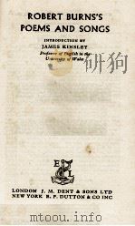 ROBERT BURNS'S POEMS AND SONGS 1958 PDF电子版封面