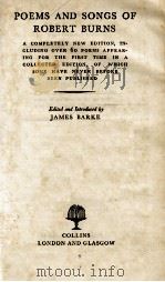 POEMS AND SONGS OF ROBERT BURNS 1955 PDF电子版封面 JAMES BARKE