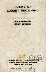 POEMS OF ROBERT BROWNING PDF电子版封面 JOHN BUCHAN