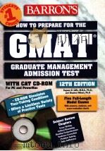 BARRON'S HOW TO PREPARE FOR THE CMAT GRADUATE MANAGEMENT ADMISSION TEST 12TH EDITION PDF电子版封面 0764174592
