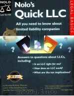 Nolo's Quick LLC 1st edition PDF电子版封面 0873375734