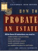 HOW TO PROBATE AN ESTATE PDF电子版封面 0873374754