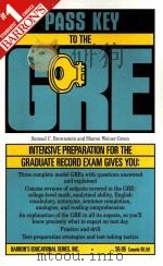 PASS KEY TO THE GRE GRADUATE RECORD EXAMINATION PDF电子版封面 0812014952