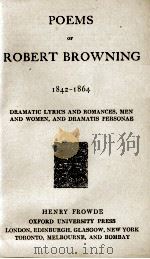 POEMS OF ROBERT BROWNING 1842-1864 1912 PDF电子版封面