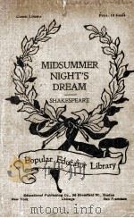 A MIDSUMMER'NIGHT'S DREAM PDF电子版封面 W. F. BAUGUST
