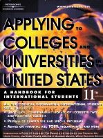 APPLYING TO COLLEGES AND UNIVERSITIES IN THE UNITED STATES:A HANDBOOK FOR INTERNATIONAL STUDENTS 11T PDF电子版封面 0768903793