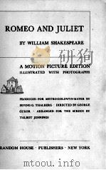 ROMEO AND JULIET 1936 PDF电子版封面