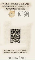WILL WARBURTON A ROMANCE OF REAL LIFE（1929 PDF版）