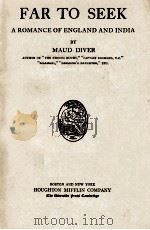 FAR TO SEEK（1921 PDF版）