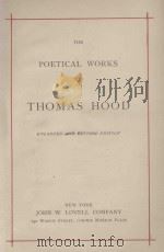 THE POETICAL WORKS OF THOMAS HOOD PDF电子版封面