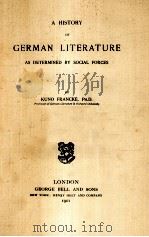 GERMAN LITERATURE 1901 PDF电子版封面