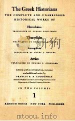 THE GREEK HISTORIANS IN TWO VOLUMES 1 1942 PDF电子版封面