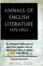 ANNALS OF ENGLISH LITERATURE 1475-1950 1961 PDF电子版封面