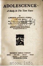 ADOLESCENCE: A STUDY IN THE TEEN YEARS 1936 PDF电子版封面