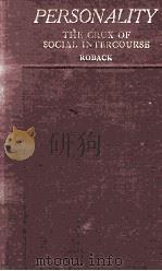 PERSONALITY: THE CRUX OF SOCIAL INTERCOURSE 1931 PDF电子版封面