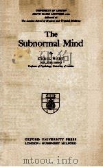 THE SUBNORMAL MIND 1936 PDF电子版封面