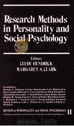 RESEARCH METHODS IN PERSONALITY AND SOCIAL PSYCHOLOGY EDITORS PDF电子版封面
