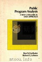 PUBLIC PROGRAM ANALYSIS A NEW CATEGORICAL DATA APPROACH PDF电子版封面