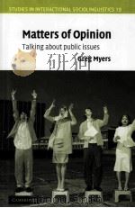 MATTERS OF OPINION PDF电子版封面 0521793122