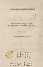 EXPERIMENTAL STUDY ON THE MEASUREMENT OF SNOWFALL BY RADAR VOL.12 NO 2 PDF电子版封面