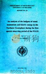 DEPARTMENT OF METEOROLOGY UNIVERSITY OF HELSINKI REPORT NO.24 PDF电子版封面