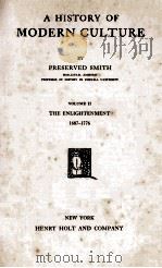 A HISTORY OF MODERN CULTURE VOLUME II THE ENLIGHTENMENT 1687-1776（1934 PDF版）