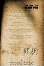 THE DECLINE OF THE WEST FROM AND ACTUALITY VOLUME ONE PDF电子版封面