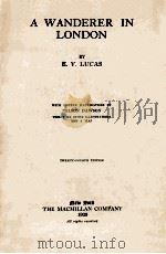 A WANDERER IN LONDON 1929 PDF电子版封面