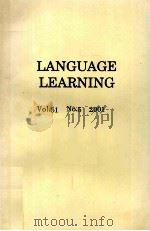 LANGUAGE LEARNING PDF电子版封面