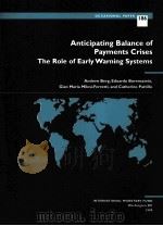ANTICIPATING BALANCE OF PAYMENTS CRISES THE ROLE OF EARLY WARNING SYSTEMS PDF电子版封面