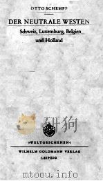 DER NEUTRALE WESTEN   1939  PDF电子版封面     