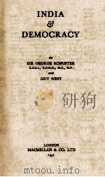 INDIA & DEMOCRACY 1941 PDF电子版封面