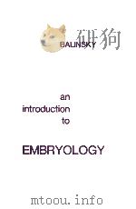 An Introduction to EMBRYOLOGY Third Edition PDF电子版封面