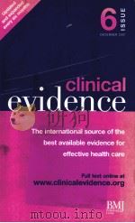 CLINICAL EVIDENCE 6 ISSUE PDF电子版封面 0727915096