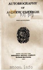 AUTOBIOGRAPHY OF ANDREW CARNEGIE（1920 PDF版）