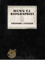 MINUTE BIOGRAPHIES 1931 PDF电子版封面