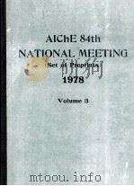 AIChE 84th NATIONAL MEETING Set of Preprints 1978 Volume 3（1978 PDF版）