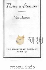 THRICE A STRANGER 1938 PDF电子版封面