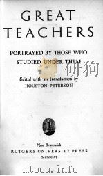 GREAT TEACHERS 1946 PDF电子版封面