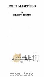 JOHN MASEFIELD 1933 PDF电子版封面