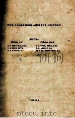 THE CAMBRIDGE ANCIENT HISTORY VOLUME X 1952 PDF电子版封面