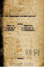 THE CAMBRIDGE ANCIENT HISTORY VOLUME IX 1954 PDF电子版封面