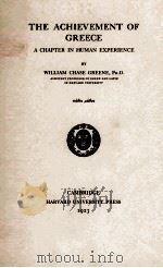 THE ACHIEVEMENT OF GREECE 1923 PDF电子版封面