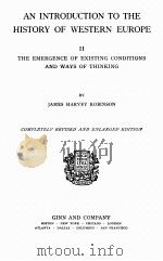 AN INTRODUCTION TO THE HISTORY OF WESTERN EUROPE II 1926 PDF电子版封面