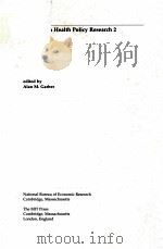 FRONTIERS IN HEALTH POLICY RESEARCH 2 PDF电子版封面