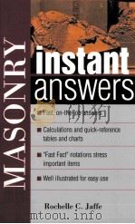 MSONRY INSTANT ANSWERS PDF电子版封面