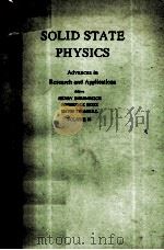 SOLID STATE PHYSICS ADBANCES IN RESEARCH AND APPLICATIONS（ PDF版）